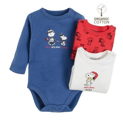 Cool Club Body długi rękaw Snoopy 3-pack r 74