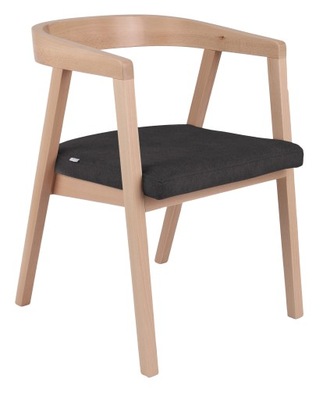 Krzesło drewniane tapicerowane do jadalni Czarne