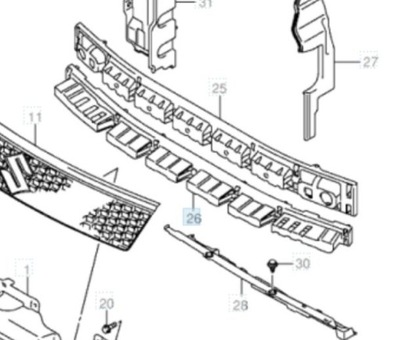 NAY-015 ПІДСИЛЮВАЧ БАЛКА БАМПЕРА ПЕРЕД SUZUKI SWIFT MK6 72395-63J0