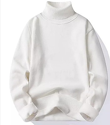MD gruby bawełniany golf sweter męski XL | biały