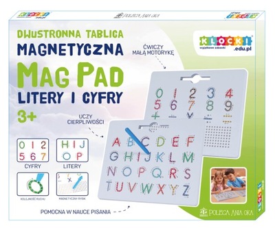 Dwustronna tablica magnet. MagPad Litery i Cyfry