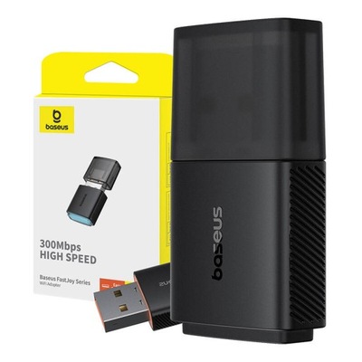 BASEUS ADAPTER KARTA SIECIOWA WIFI USB DO LAPTOPA ZEWNĘTRZNA 2.4GHz 300Mbps