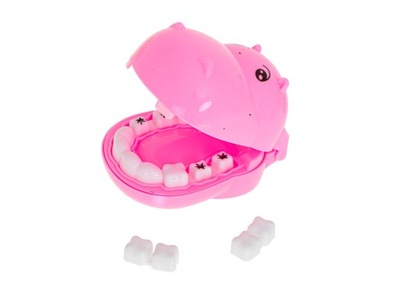 Hipopotam u dentysty zestaw lekarza różowy NOWY