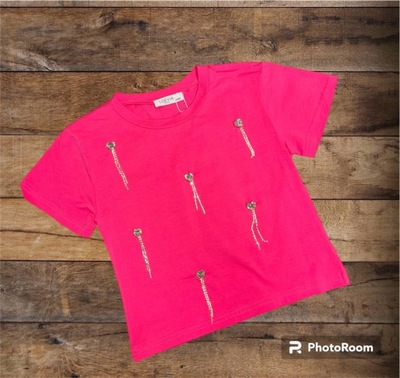 J2630R Koszulka t-shirt różowy błyszczący r 158 14
