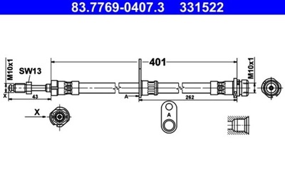 CABLE BRAKE ELASTIC FORD REAR TRANSIT 1,0-1,6 13- LE 83.7769-0407.3 - milautoparts-fr.ukrlive.com