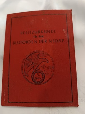 Niemiecka legitymacja żołnierza SS, NSDAP 1939