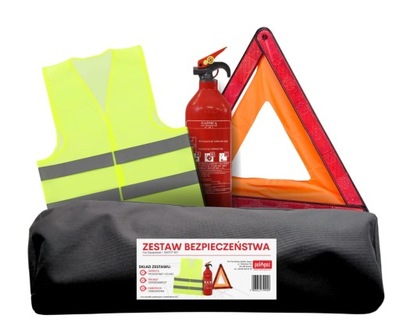 AUTO JUEGO DE SEGURIDAD BOLSA CON RZEPAMI TRAGALUZ CHALECO EXTINGUIDOR  