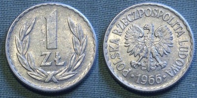 1 złoty 1966 ładny stan