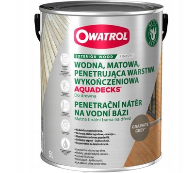 OWATROL OLEJ AQUADECKS TEAK 1L - Wodny olej saturacyjny do drewna