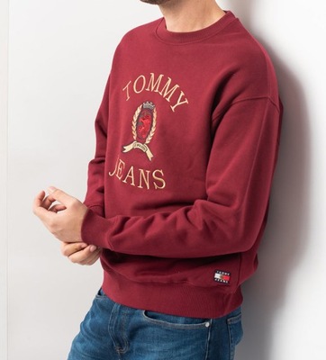 TOMMY HILFIGER BLUZA TJM CREST CREW M11 BORDO M