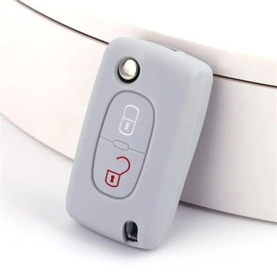 2 BUTTONS SILICONE REMOTE KEY CASE PROTECT COVER PARA PEUGEOT 107 207~60842  