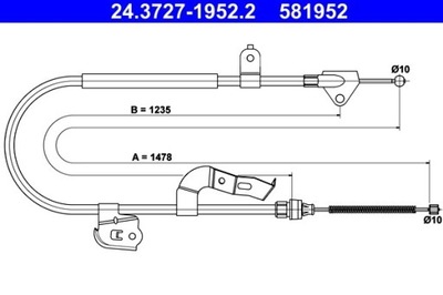 ТРОС ГАЛЬМА РУЧНОГО CITROEN ЗАД C1 05- PR 24.3727-1952.2