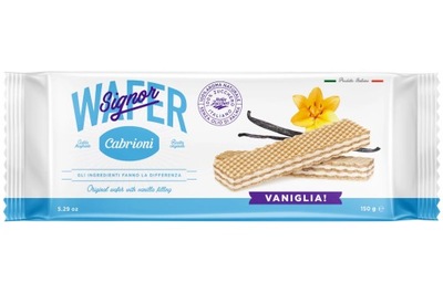 Włoskie Słodycze Wafle Waniliowe Długie 150g Cabrioni