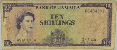 14.fu.Jamajka, 10 Szylingów 1960 (1964), St.3/3+