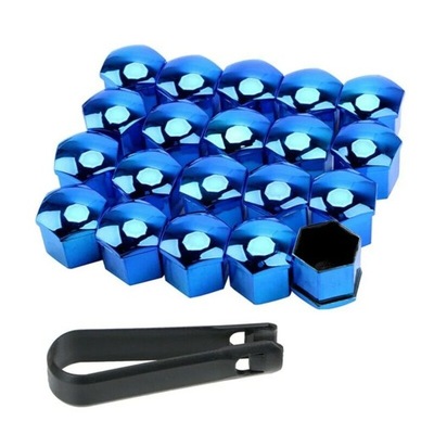 20PCS 21MM CAR HUB SCREW COVER WHEEL NUT CAP BOLT RIMS NUTS BLACK\\G~22822