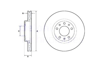 DELPHI DISCOS DE FRENADO 2 PIEZAS PARTE DELANTERA CITROEN BERLINGO BERLINGO MINIVAN  