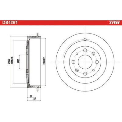 BEBEN DE FRENADO TRW DB4361  