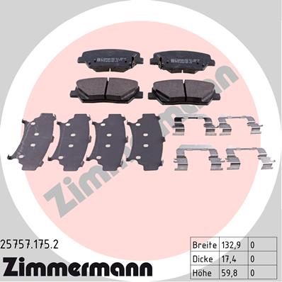 ZAPATAS PARTE DELANTERA ZIMMERMANN KIA CARENS IV 1.7 CRDI  