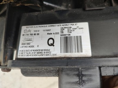 Citroen c5 iii 968157558000 модуль света ксенон фото №1