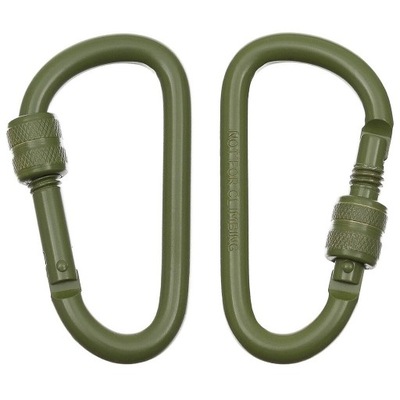 Karabińczyk MFH aluminiowy Screw Lock 8 cm 2 szt. - Olive