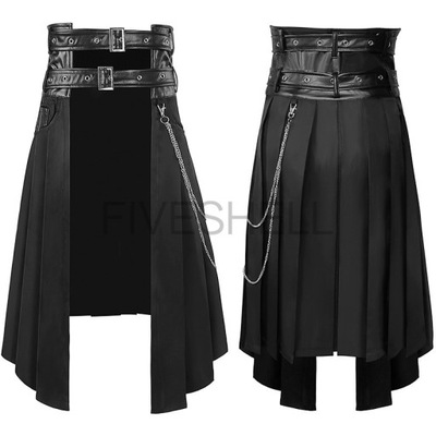 Cosplay Punk plisowana spódnica męska gotycki