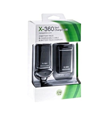 2X BATERIA DO PADA XBOX 360 ŁADOWARKA + KABEL USB