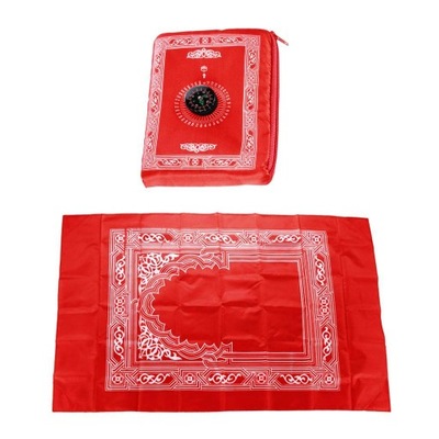 Muzułmański dywanik modlitewny dla kobiet i mężczyzn Tradycyjna islamska mata do modlitwy w kolorze czerwonym