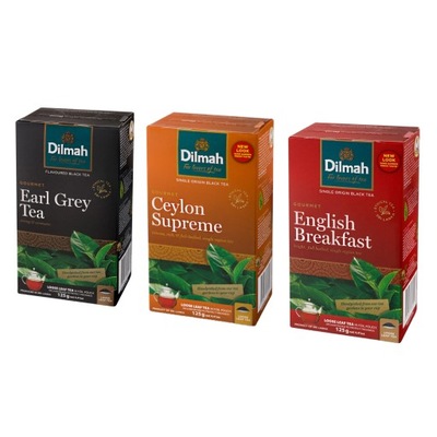 ZESTAW Herbat Cejlońskich Dilmah Breakfast Supreme Earl Grey 3x125g Sypka
