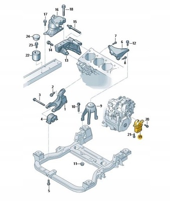 Подушка двигуна vw transporter multivan t5 ліва фото №1