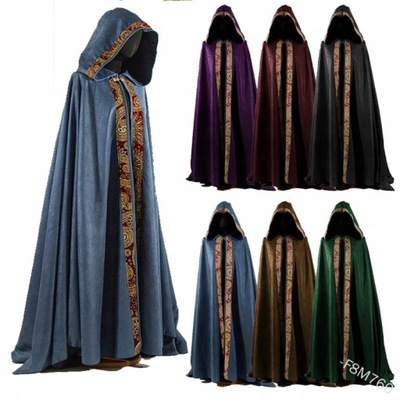 Medieval Women Men Vintage Gothic Hooded Cloak