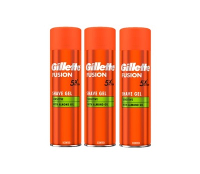 Gillette Fusion5 Żel do golenia 3 sztuki
