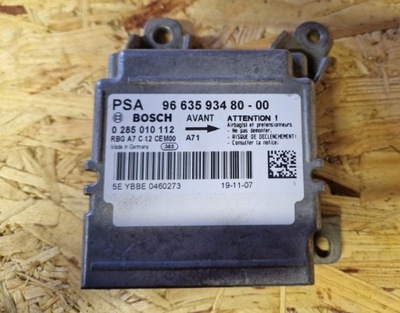 PEUGEOT 207 MODULE SENSOR AIRBAG 9663593480  