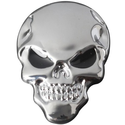 Emblemat Skull Czaszka Metalowa Zemsta Chrom 3D