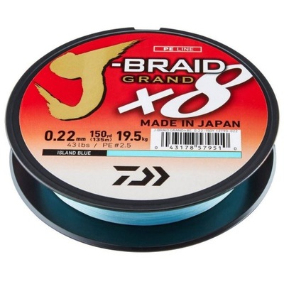 Plecionka Daiwa J-Braid Grand X8 135m 0.16mm 10kg NIEBIESKI 12796-016