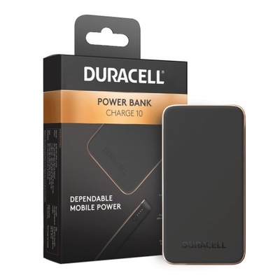 DURACELL Czarny Powerbank 10000mAh 18W USB-C / USB-A