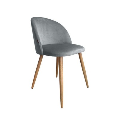 Szare tapicerowane krzesło noga dąb KALIPSO 17
