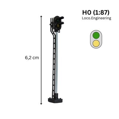 Semafor 2-komorowy H0 z LED diodami