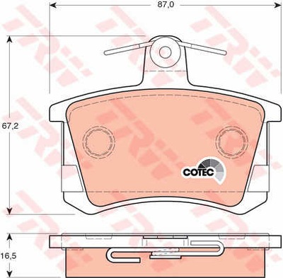 ZAPATAS DE FRENADO PARTE TRASERA TRW GDB1163  