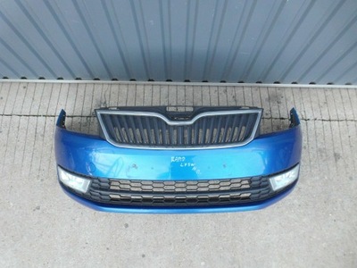 Бампер передний решётка радиатора противотуманные фары skoda rapid 5ja niebieski lf5w оригинал фото №1