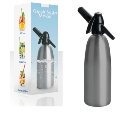 SATURATOR DO WODY GAZOWANEJ SODOWEJ SYFON SZARY + 10 naboi do syfonu