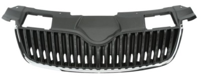 Решітка радіатора решітка радіатора перед skoda roomster praktik 2006- хром чорний фото №1