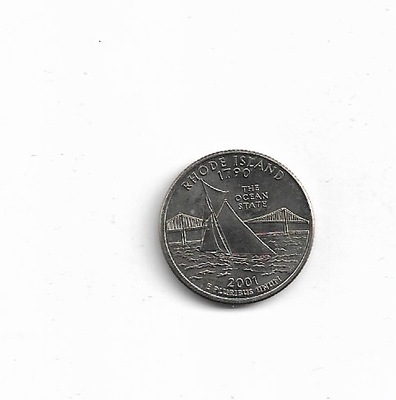 USA 2001 QUARTER DOLLAR RHODE ISLAND