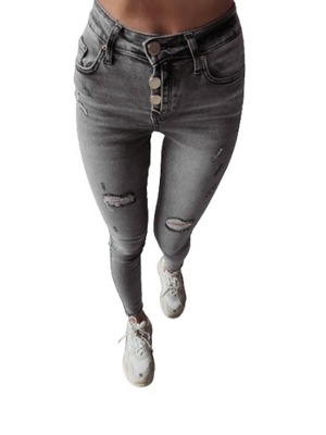 Spodnie jeansowe dekatyzowane Erica Ola Voga szare M 38