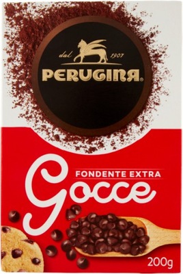 Czekoladowe kropelki Fondente extra Gocce 200g - Perugina gorzka czekolada