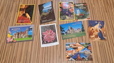 zestaw kartek pocztowych 9 sztuk rożna tematyka