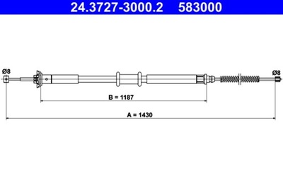 CABLE BRAKES MANUAL LANCIA YPSILON 03-11  