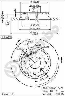 DISCO DE FRENADO MAZDA 323 89-94 PARTE TRASERA  