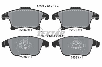 ZAPATAS DE FRENADO FORD PARTE DELANTERA GALAXY/MONDEO/S-MAX 14- 2226901  