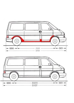 KITS DE REPARACIÓN / UMBRALES VW T4 90 - 03 VERSIÓN CORTA LADO DERECHA  