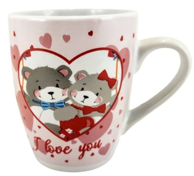 KUBEK ZAKOCHANE MISIE WALENTYNKI PREZENT 300ML